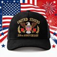 thumbnail image 2 of NIEWTR American 250th Anniversary Adjustable Baseball Cap Embroidered Patriotic Hat for Men Women Kids 250 Anniversary Usa Hat(A-Black,One Size), 2 of 9