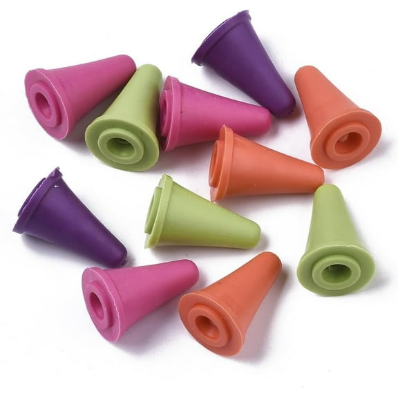 1set 30pcs Plastic Weaving Tool Knitting Needle Caps Knitting Needle Stopper Mixed color 20x12mm Hole: 2mm