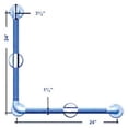 thumbnail image 2 of ARC GB1960-WH Heavy Duty 90-Degree Grab Bar, Available in Various Colors, 2 of 4