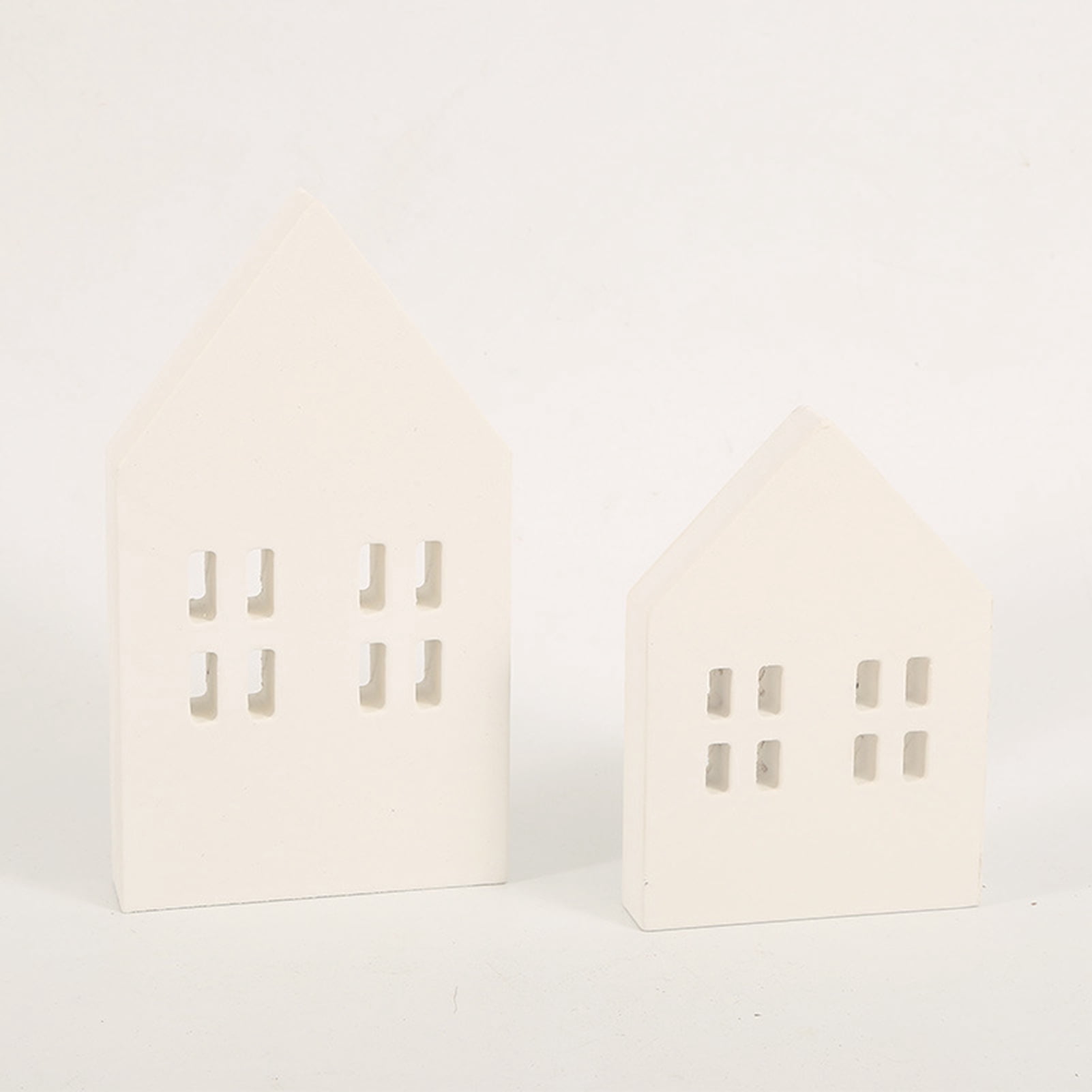 Deyuer Wood Craft Eco-friendly Unique Design No Glitch Nordic Style Miniature Christmas Decor Good Texture Small House Wooden Craft Household Supply