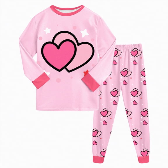 Hessimy Toddler Boys Girls Spring Summer Soft Fabric Thermal Underwear Soft Warm Long Sleepwear Pjs Set(Red,5-6 Years)