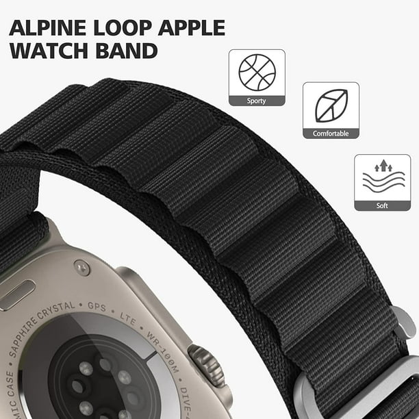 Bracelet Loop Alpine pour Garmin vivoactive 3 Blanche et Noir