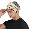 thumbnail image 3 of Xecao Let The Adventure Begin Print Beanie Knitted Hat for Men Women, Winter Fashion Knit Cuffed Caps Unisex, 3 of 7