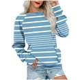thumbnail image 2 of Titcea Sweatshirt for Women Oversized Long Sleeve Crew Neck Striped Print Sweatshirts with Pockets Loose Comfort Casual Pullover Sweaters, 2 of 6