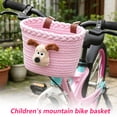thumbnail image 7 of LIERTOUR Bicycle Basket with Cotton Rope, Cartoon Style Bike Storage Basket for Dolls and Toys Handmade Woven Front Handlebar Basket for Cycling Accessory Decor Pink, 7 of 7