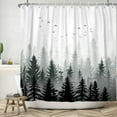 thumbnail image 2 of Lfeey Dark Green Misty Forest Shower Curtain, Natural Bathroom Waterproof Shower Curtain, 72x78 inches, 2 of 5