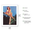 thumbnail image 2 of I Hope the Boys Don't Draw Straws Tonight - Tropical Bikini-Clad Girl - Vintage Pin Up Girl Print by Billy DeVorss c.1946 - Fine Art Matte Paper Print (Unframed) 24x32in, 2 of 4