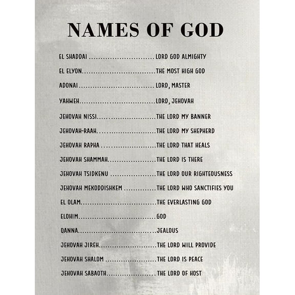 Names Of God Christian With Scripture Hanging Decor For Wall Inspirational Poster  Gift For Church Home Room Canvas Faith Reminder poster