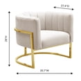 thumbnail image 2 of TOV Furniture Magnolia Spotted Cream Velvet Chair with Gold Base, 2 of 7