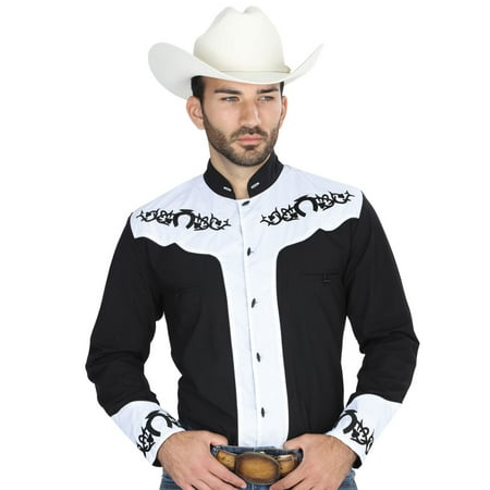 Camisa Charra de Hombre El General Boton Hueso Herradura diseno. Men's Western Shirt