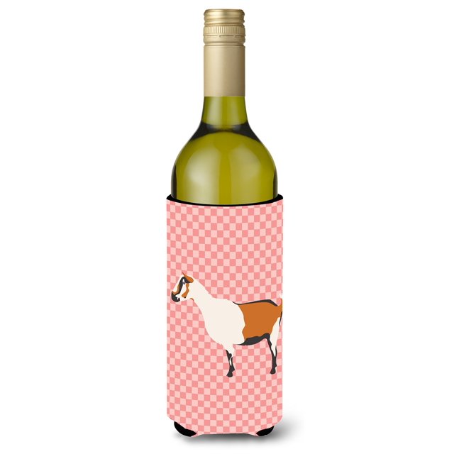 ""Caroline'S Treasures Abrazadera Decorativa Para Botella Con Diseño De Cabra Alpina, Color Rosa, 750 Ml, Multicolor""