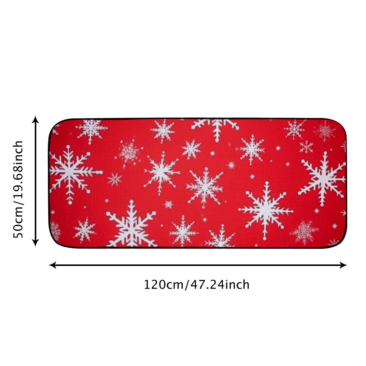 Qinduosi Mats, Christmas Doormat, Front Back Mat Rubber Backing, Non Slip, Indoor &amp; Outdoor, Waterproof, Use for Entry, Patio, Areas, Snowflakes 19.68*47.24 in