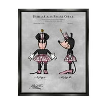 Stupell Industries Vintage Pink Mouse Diagram Graphic Art Jet Black Floating Framed Canvas Print Wall Art, Design by Karl Hronek