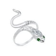thumbnail image 2 of AFFY Simulated Emerald & CZ Snake Womens Band 14k White Gold Over 925 Sterling Silver, 2 of 4