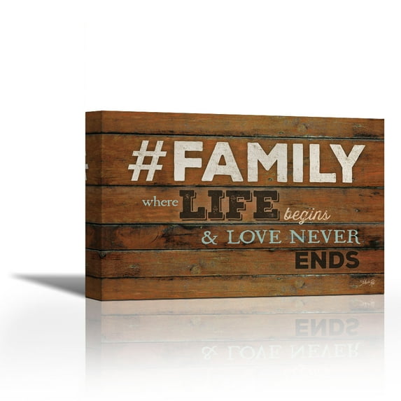 FAMILY - Where Life Begins - Contemporary Fine Art Giclee on Canvas Gallery Wrap - wall décor - Art painting - 27 x 18 Inch - Ready to Hang