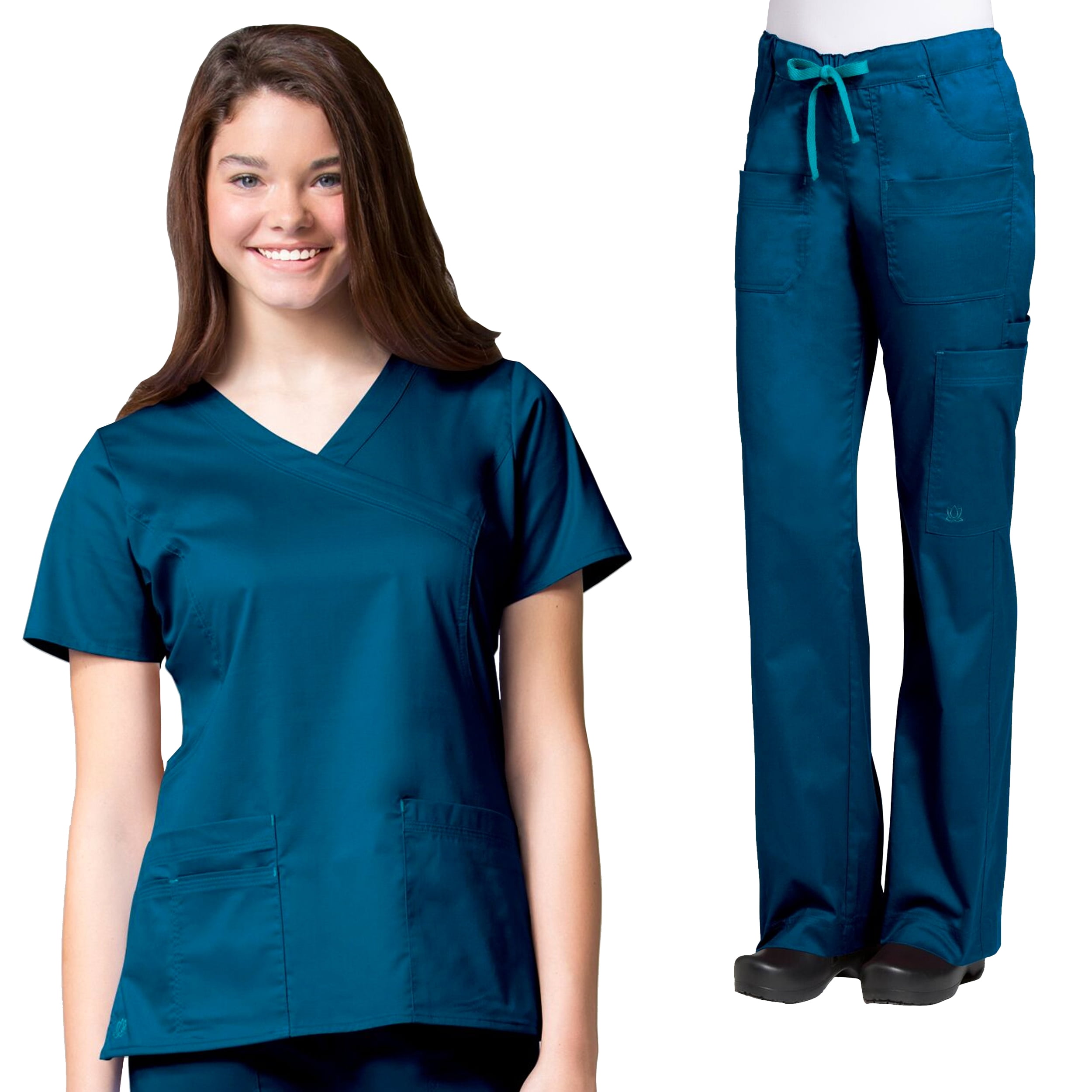 Download Maevn - Maevn BLOSSOM Women's Mock Wrap Scrub Top ...