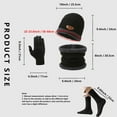 thumbnail image 2 of Winter Beanies Gloves Scarf Sock Sets for Men Fleece Lined Skull Cap Neck Warmer Touch Screen Gloves and Thicken Socks Set, Navy, 2 of 7