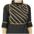 thumbnail image 3 of Bimba Womens Rayon Designer Tunic Lace Detail Yoke Kurtis Top Straight Blouse, 3 of 9