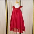 thumbnail image 2 of Kids Dream Girls Red Chiffon Breezy Simple Dress 5/6, 2 of 3
