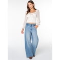 thumbnail image 2 of Celebrity Pink Women's and Women's Plus Wide Leg Jeans, Sizes 1-24, 2 of 11