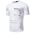 thumbnail image 2 of BADHUB Men's Slim Fit Short Sleeve T Shirts Zipper Pocket Lightweight Crew Neck Tee Shirt Solid Color Soft T Shirt White XXL, 2 of 5