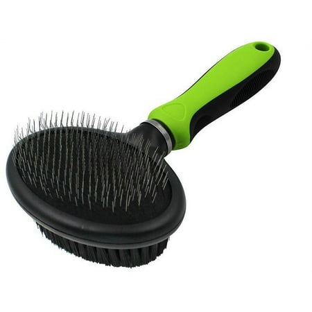 UPC: 0810051331707 | Pet Life ® Flex Series 2-in-1 Dual-Sided Slicker and Bristle Grooming Pet Brush