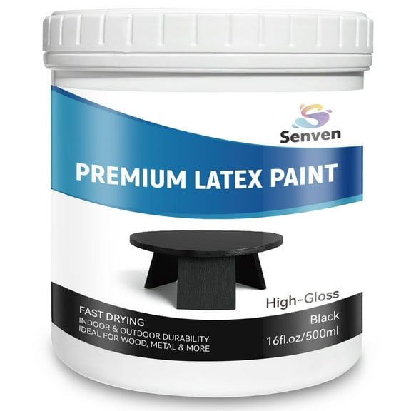 Black Paint Gloss Black 16Oz Multi Surface Enamel Acrylic Touch Up Paint for Wall, Metal, Wood, Furniture, Cabinets, Doors, Tables Scratch Repair, 500ml