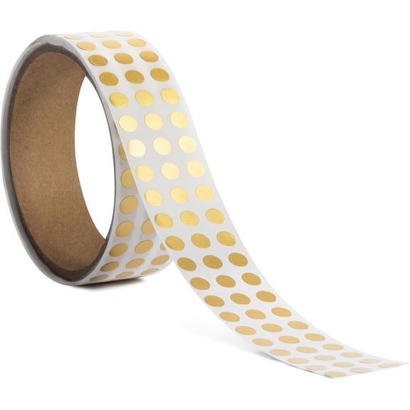1008pcs Gold Dot Stickers 1/4 inch | Colored Circle Labels for Inventory, Color Code, Organization | 0.25" Round Diameter, 1008/roll