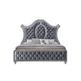 thumbnail image 2 of Luxurious Beautiful King Size 3pc Bed Dresser Mirror Set Tufted Gray, 2 of 8