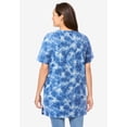 thumbnail image 2 of Woman Within Plus Size Perfect Printed Short-Sleeve Shirred V-Neck Tunic, 2 of 6