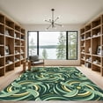 thumbnail image 2 of ODIKA 6'x9' Machine Washable Non-Slip Area Rug, Abstract Dark Green High Traffic Rug, Green, 953997, 2 of 7