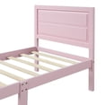 thumbnail image 5 of Kacho Wood Twin Platform Bed, Twin Size Bedframe with Headboard and Footboard, Wood Slat Support for Bedroom and Guest Room, for Teens, Adults, Girls and Boys, Easy to Assemble, Pink, 5 of 8