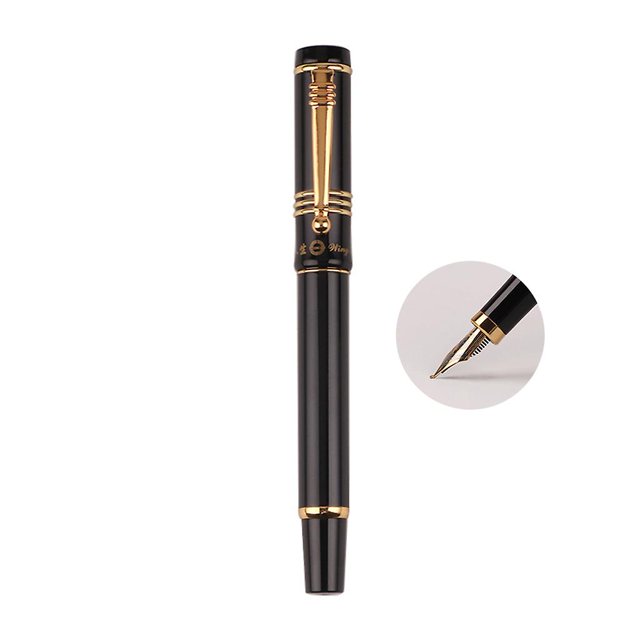 Pluma estilográfica de lujo para hombres y mujeres, para estudiantes de negocios, 0,5 mm, 1,0 mm, punta extrafina, punta curva de aproximadamente 1,0 mm