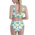 thumbnail image 5 of High Waisted Bikini Sets For Women, Green Blue Slug Shells Swimsuits Tummy Control, Two Pieces Bathing Suit, 5 of 8