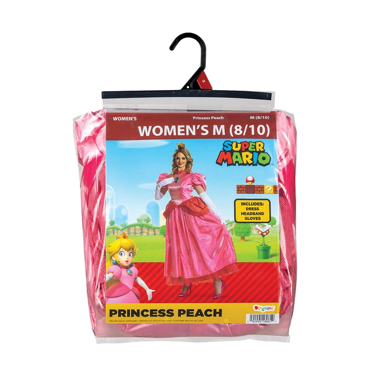 princess peach dress for adults miccostumes Women's Costume Princess Cosplay Dress Deluxe Full Set with Crown Petticoat Earrings and Gloves