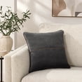 thumbnail image 4 of Mainstays 18 in x 18 in Black Velvet Decorative Pillow with Faux Leather Trim, Polyester, 4 of 6
