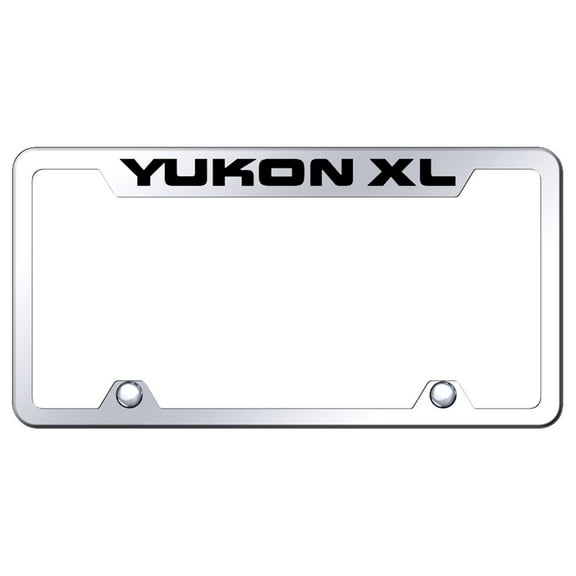 GMC Yukon XL Logo Stainless Steel Truck Cut-Out License Plate Frame (Chrome)