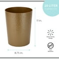 thumbnail image 5 of Bath Bliss 10 Liter Hammered Textured Bathroom Trash Can, Gold, 5 of 6