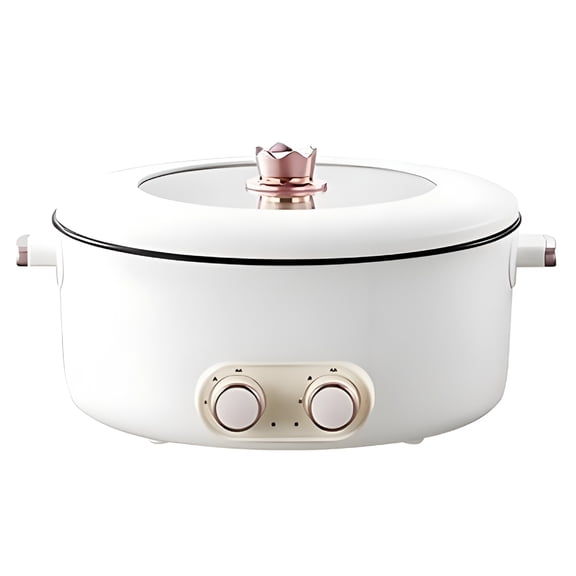 HIBIBUD Four Grid Multifunctional Stew Pot,Smart 4 Grid Electric Hot Pot with 6/7L Large Capacity,Stainless Steel Cooker for Home Kitchen Soup Pot with Lid