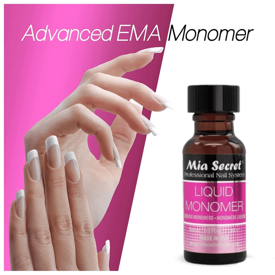 Mia Secret - Liquid Monomer 0.5oz + Cover Acrylic Powder Tan 0.5oz + Dappen Dish + Academy Duo Nail Brush #8 OR - Combo