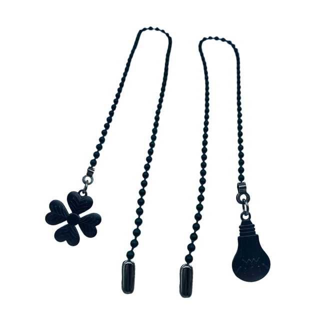 2 uds., cadena de tracción de extensión de ventilador, cadena de tracción de luz, cadenas de extensión, cadena de tracción de ventilador de Metal para Negro