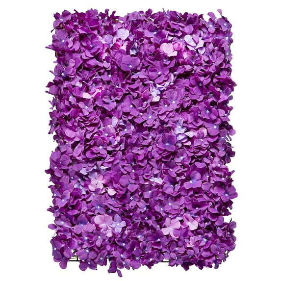 1 Pc, Silk Hydrangeas 16"X24" Flower Wall Backdrop Panel - Purple For Wedding Receptions, Bridal Showers, Baby Showers, Quinceaneras, Anniversary Parties