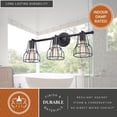 thumbnail image 5 of Clybourn 3 Light Bronze Adjustable Wire Cage Bathroom Vanity Fixture, 5 of 11