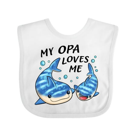

Inktastic My Opa Loves Me- whale shark Gift Baby Boy or Baby Girl Bib