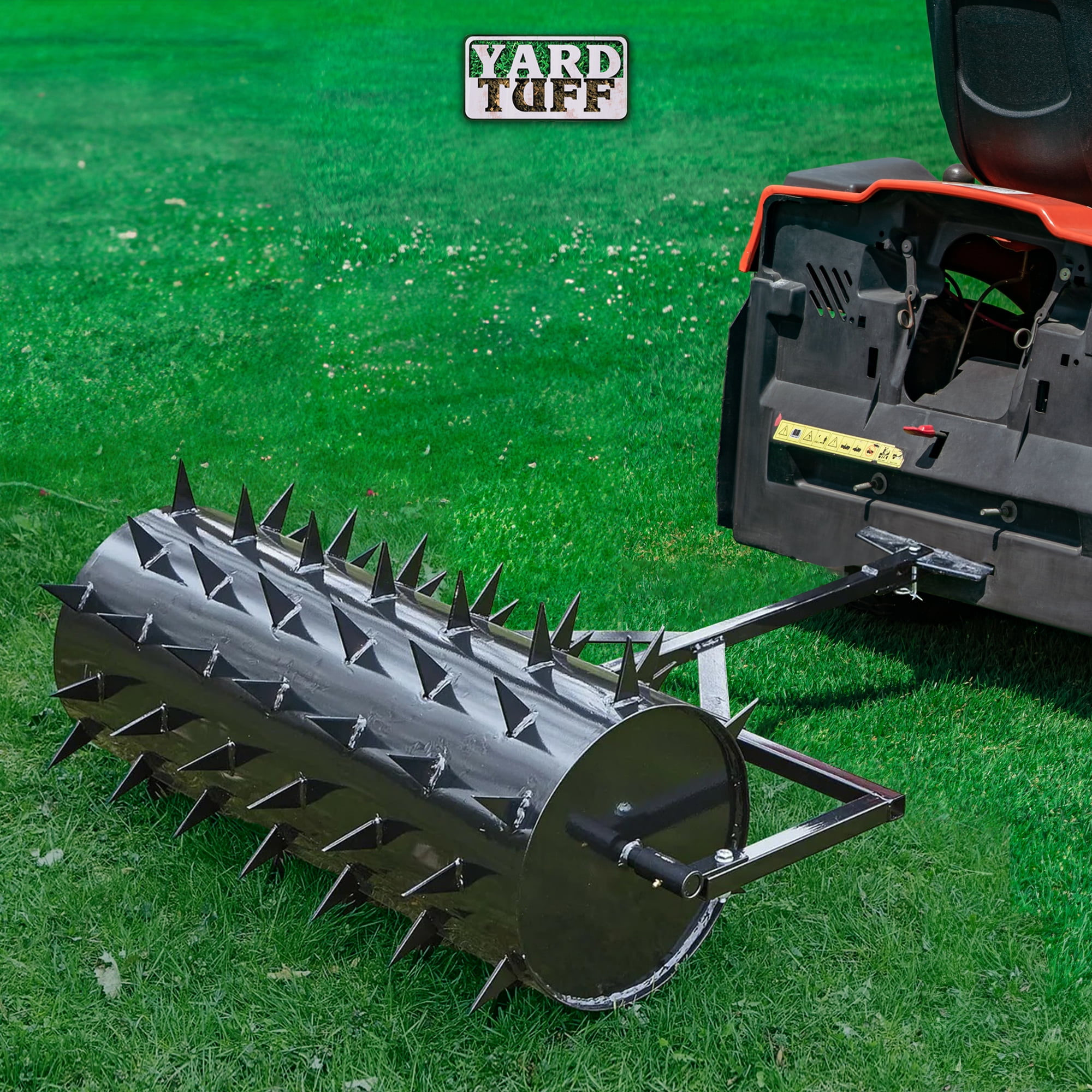 Yard Tuff Drum Steel Spike Lawn Aerator Roller w/36-Inch Width, 78 Spikes