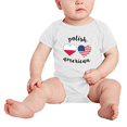 thumbnail image 2 of Polish American Flag Two Hearts Cute Baby Bodysuit Baby Clothes (White, 3-6 Months), 2 of 5
