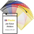 thumbnail image 2 of 28Piece Work Note Holder Reusable Note Holder Pocket Plastic File Bag Dry Erase Sleeve for Teacher Office Organization A, 2 of 5