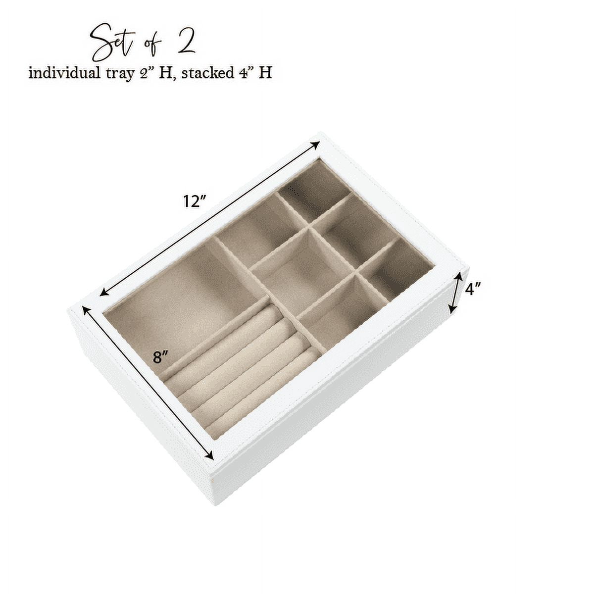 Hives and Honey Jacque White Stackable Jewelry Tray Jewelry Organizer for Women