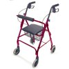 Briggs Healthcare DMI Ultra Lightweight Aluminum Rollator with Straight Backrest Burgundy