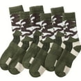 thumbnail image 2 of 4Pairs Men's Warm Wool Camo Hiking Socks, Winter Thickened Warm Snow Boot Socks, Soft Mid-Crew Outdoor Knitted Socks with Elasticity - Ideal for Outdoor Enthusiasts or Gifts for Men, 2 of 11